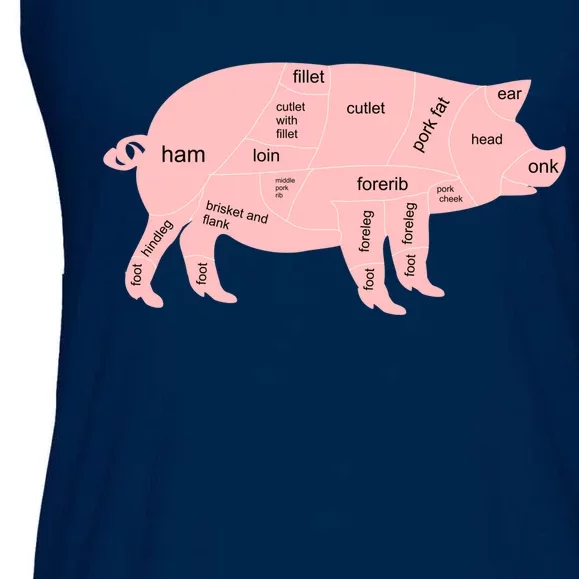 Pig Pork Bacon Chart Ladies Essential Flowy Tank