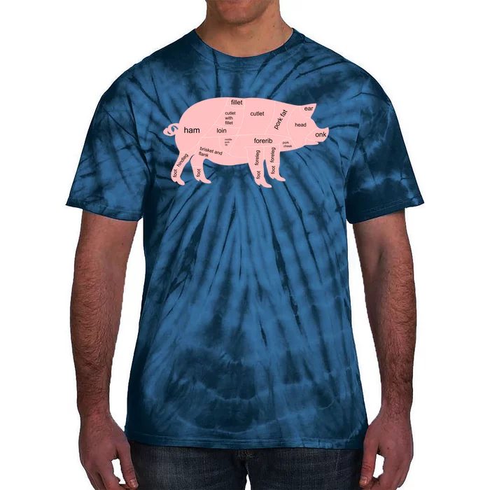 Pig Pork Bacon Chart Tie-Dye T-Shirt