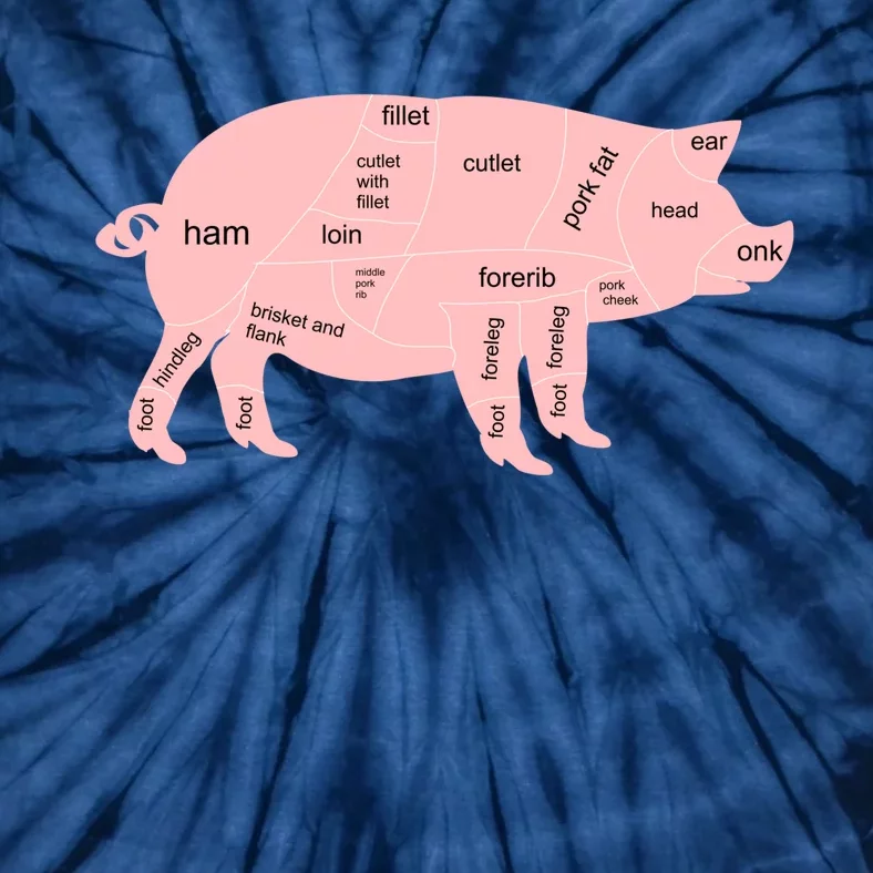 Pig Pork Bacon Chart Tie-Dye T-Shirt