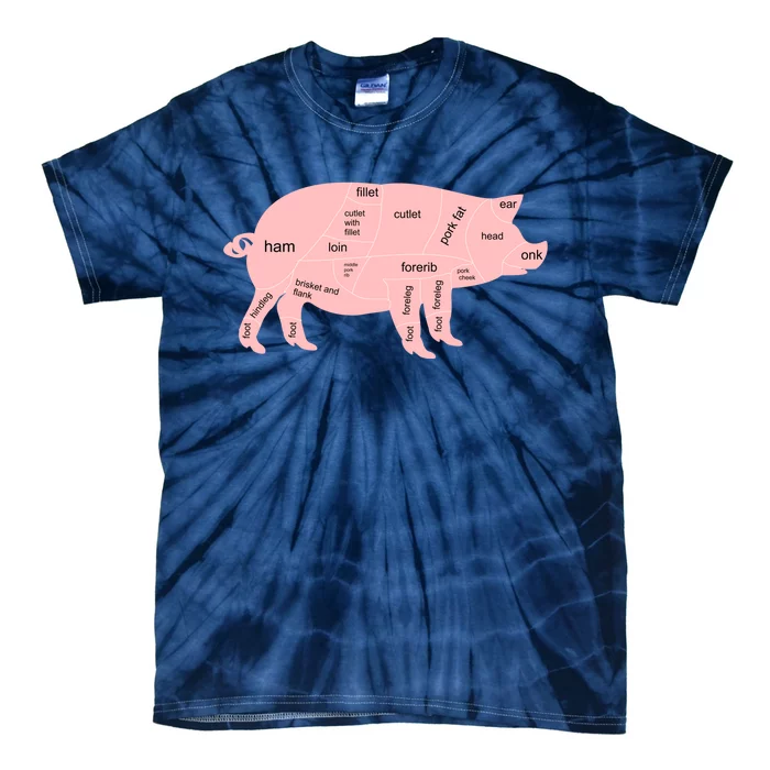 Pig Pork Bacon Chart Tie-Dye T-Shirt