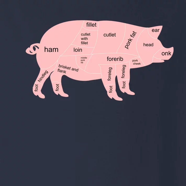 Pig Pork Bacon Chart Toddler Long Sleeve Shirt