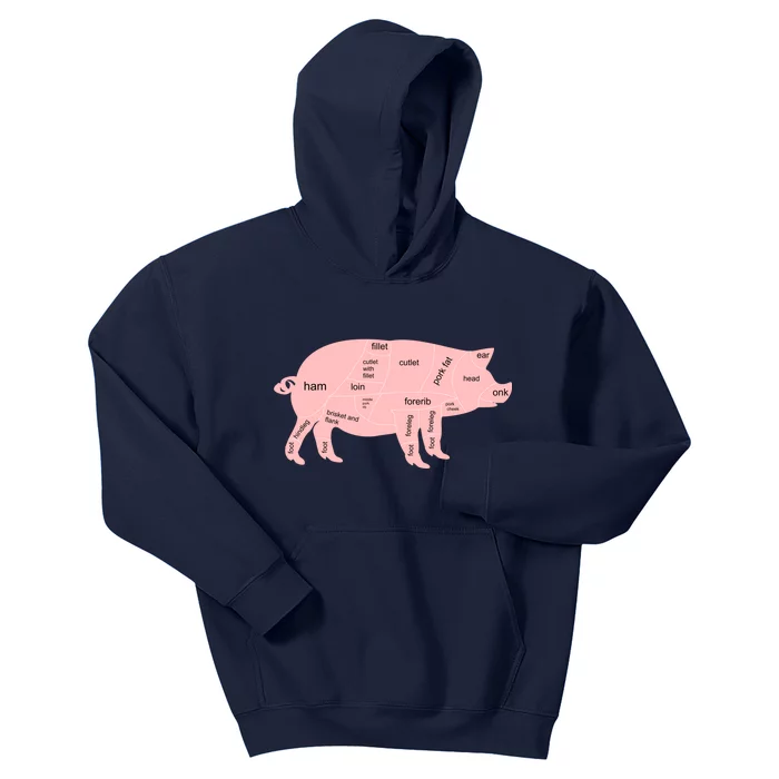 Pig Pork Bacon Chart Kids Hoodie