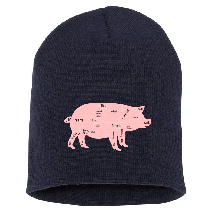 Pig Pork Bacon Chart Short Acrylic Beanie