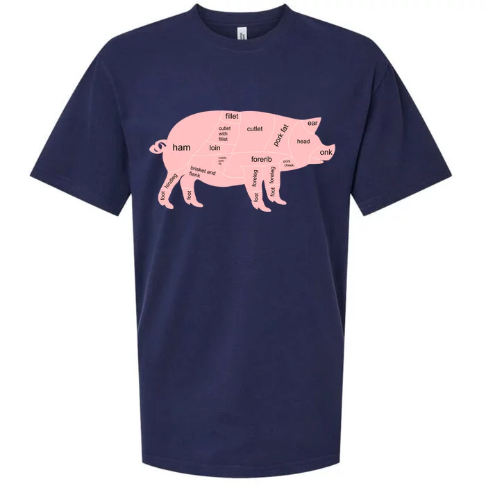 Pig Pork Bacon Chart Sueded Cloud Jersey T-Shirt