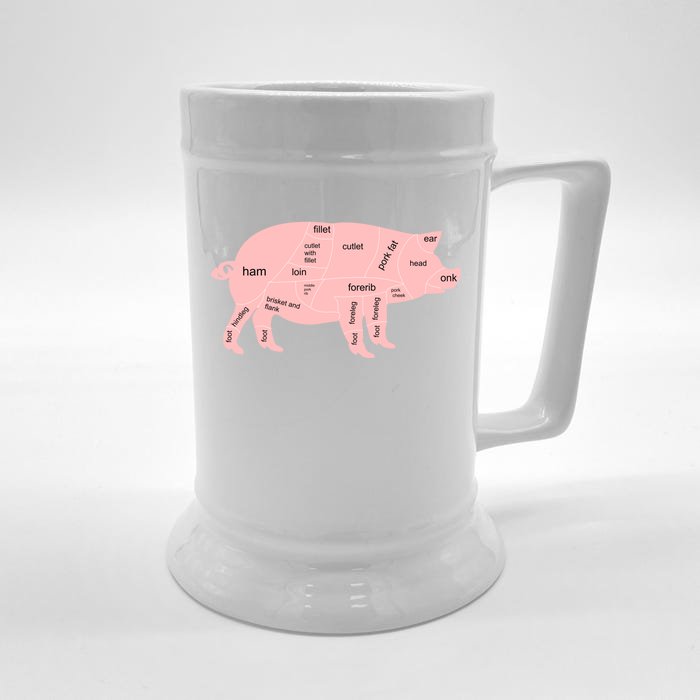 Pig Pork Bacon Chart Front & Back Beer Stein