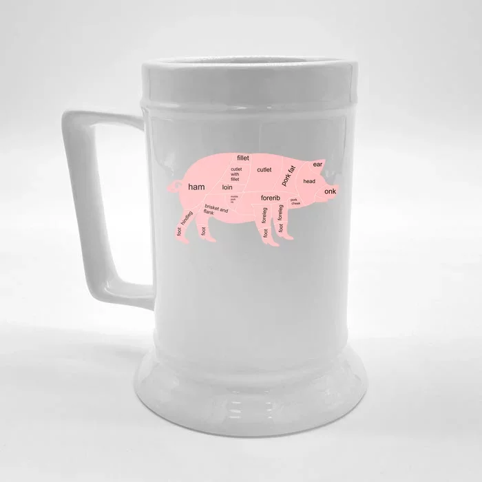 Pig Pork Bacon Chart Front & Back Beer Stein