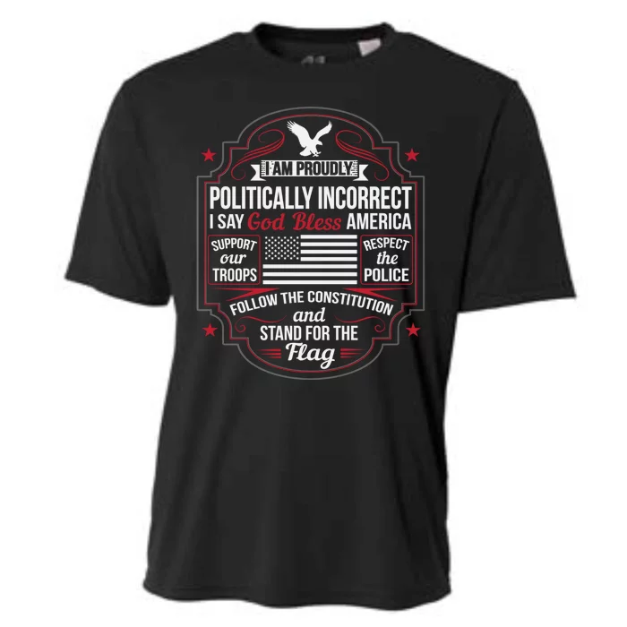 Politically Incorrect God Bless America Conservative Cooling Performance Crew T-Shirt