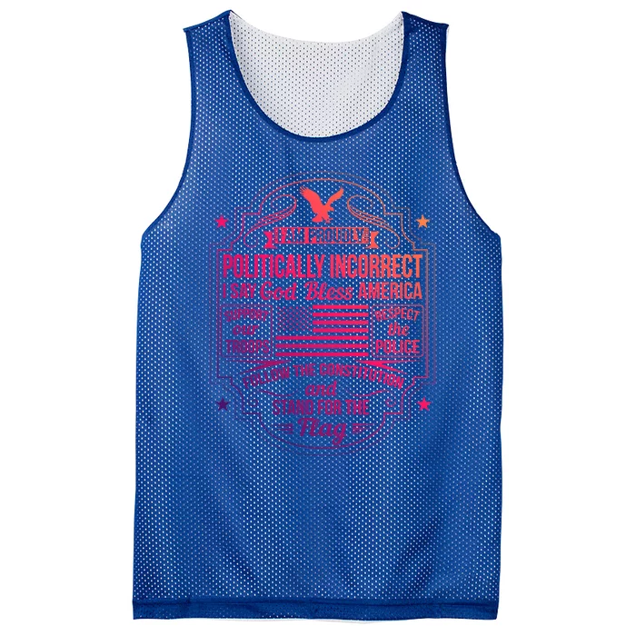 Politically Incorrect God Bless America Gift Mesh Reversible Basketball Jersey Tank