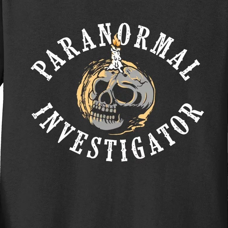 Paranormal Investigator Ghost Hunting Phantom Halloween Kids Long Sleeve Shirt