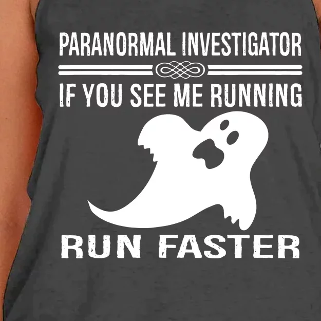 Paranormal Investigator Ghost Hunting Women's Knotted Racerback Tank