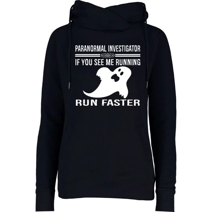 Paranormal Investigator Ghost Hunting Womens Funnel Neck Pullover Hood