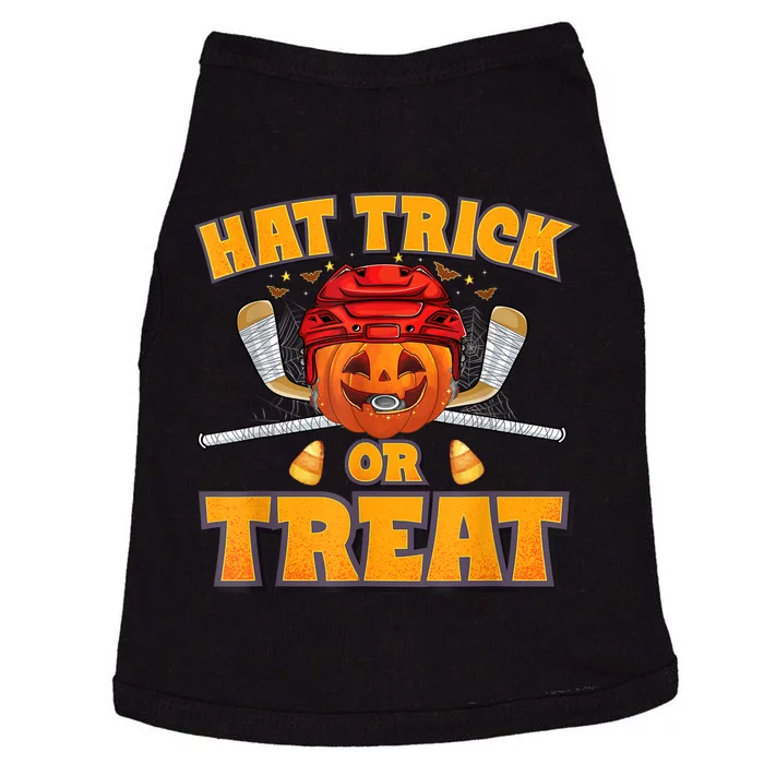 Pumpkin Ice Hockey Player Halloween Costume Doggie Tank