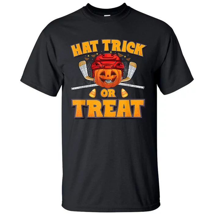 Pumpkin Ice Hockey Player Halloween Costume Tall T-Shirt