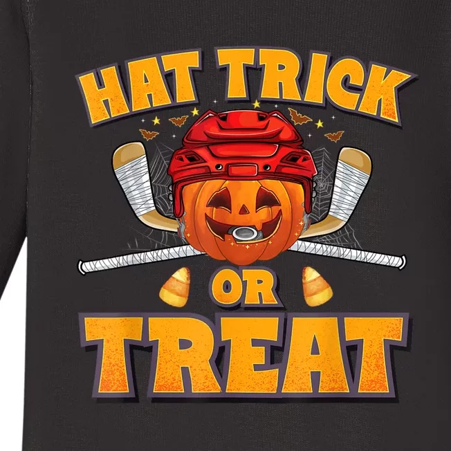 Pumpkin Ice Hockey Player Halloween Costume Baby Long Sleeve Bodysuit