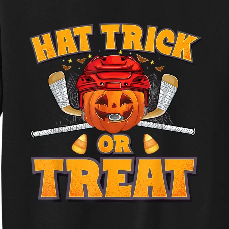 Pumpkin Ice Hockey Player Halloween Costume Tall Sweatshirt