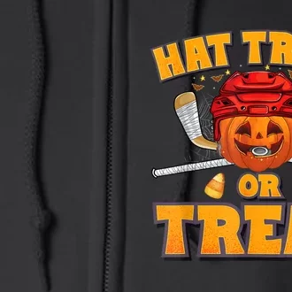 Pumpkin Ice Hockey Player Halloween Costume Full Zip Hoodie