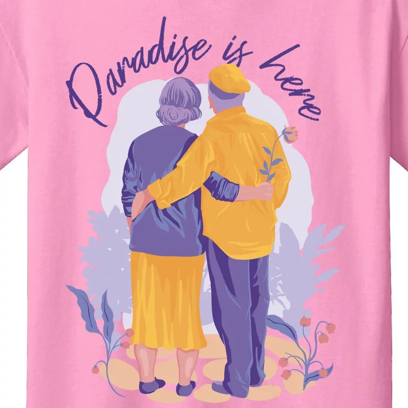 Paradise Is Here Alder Couple Kids T-Shirt