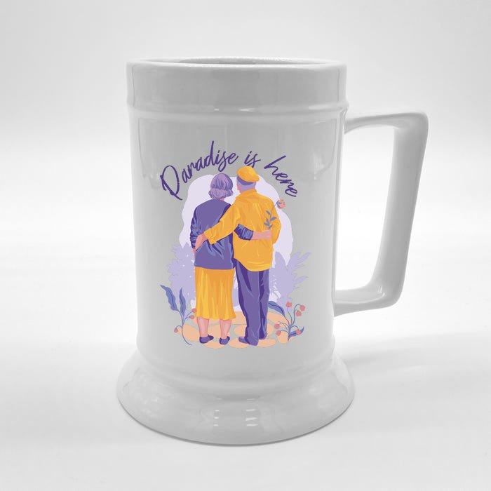 Paradise Is Here Alder Couple Front & Back Beer Stein