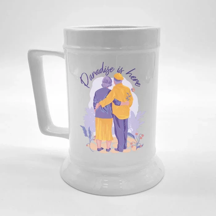 Paradise Is Here Alder Couple Front & Back Beer Stein