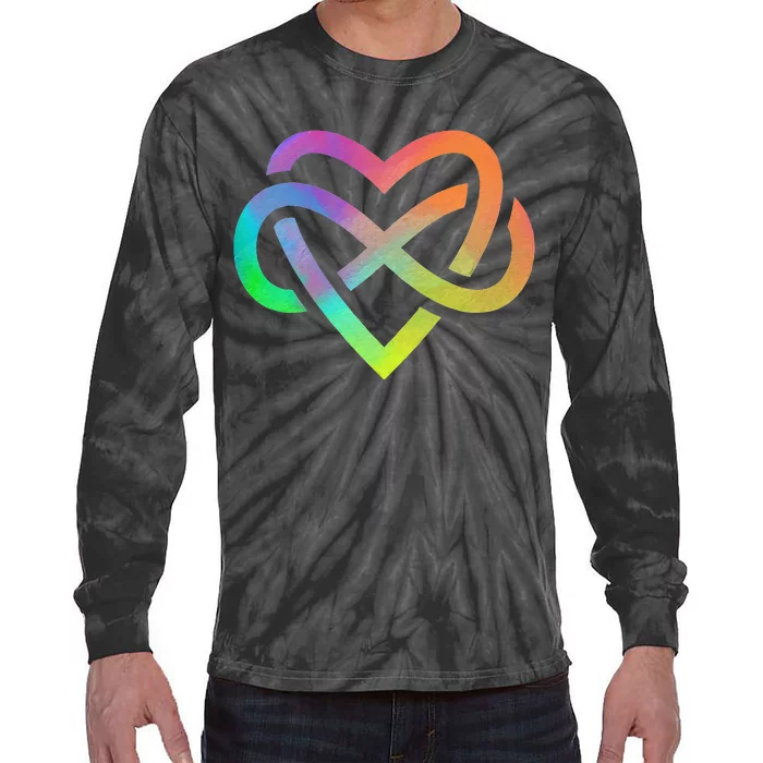 Polyamory Infinity Heart Symbol Neverending Love LGBT Gift Tie-Dye Long Sleeve Shirt