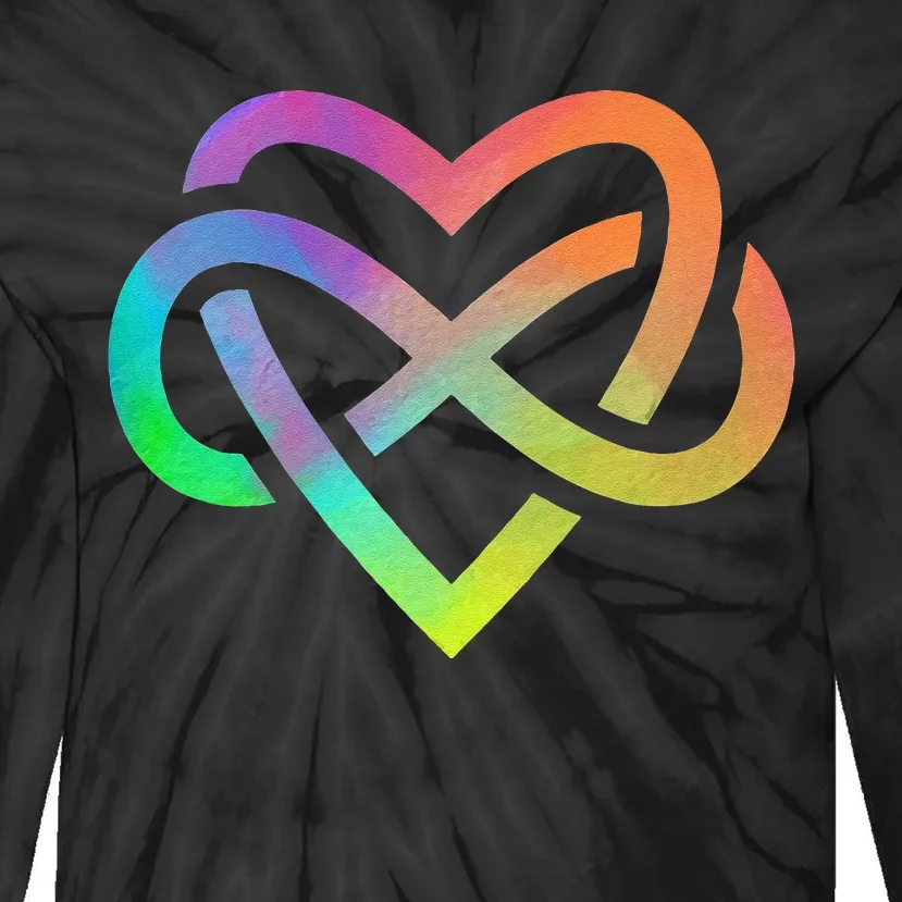 Polyamory Infinity Heart Symbol Neverending Love LGBT Gift Tie-Dye Long Sleeve Shirt