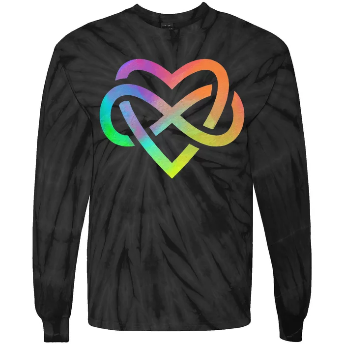 Polyamory Infinity Heart Symbol Neverending Love LGBT Gift Tie-Dye Long Sleeve Shirt