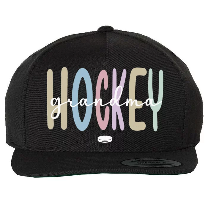 Proud Ice Hockey Grandma Ice Hockey Grandmother Wool Snapback Cap