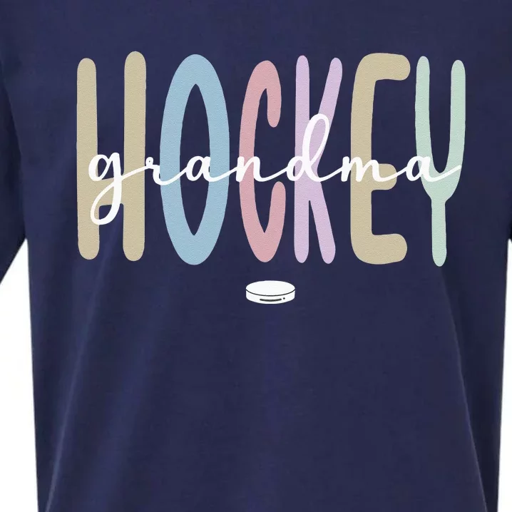 Proud Ice Hockey Grandma Ice Hockey Grandmother Sueded Cloud Jersey T-Shirt