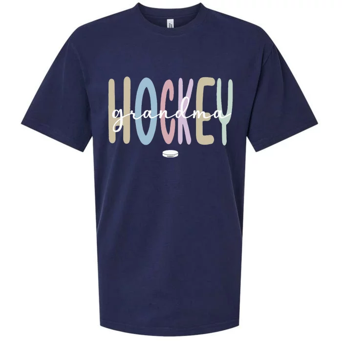 Proud Ice Hockey Grandma Ice Hockey Grandmother Sueded Cloud Jersey T-Shirt