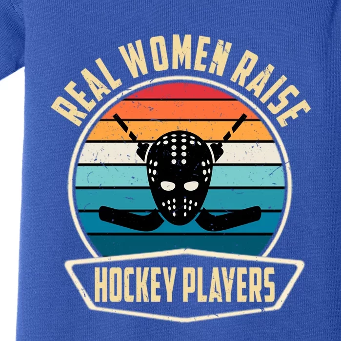 Proud Ice Hockey Mom Real Raise Hockey Players Cute Gift Baby Bodysuit