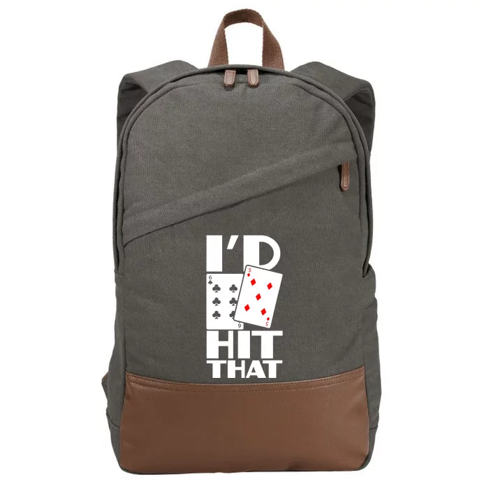 Poker ID Hit That Gambling Texas Hold Em Card Game Cotton Canvas Backpack