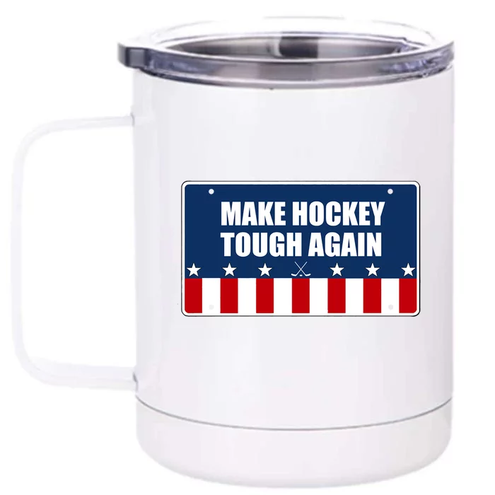 Pond Ice Hockey Tough Rough Fun Gift Classic Graphic Novelty Meaningful Gift Front & Back 12oz Stainless Steel Tumbler Cup