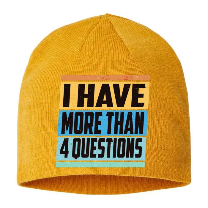 Passover I Have More Than 4 Questions 8 1/2in Sustainable Knit Beanie