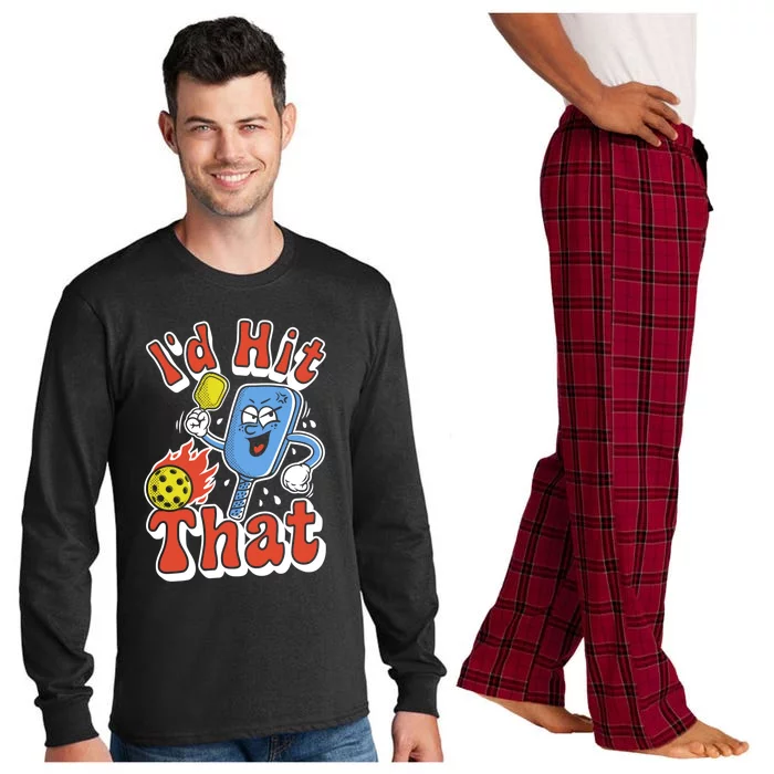 Pickleball ID Hit That Pickle Ball Funny Paddleball Player Gift Long Sleeve Pajama Set