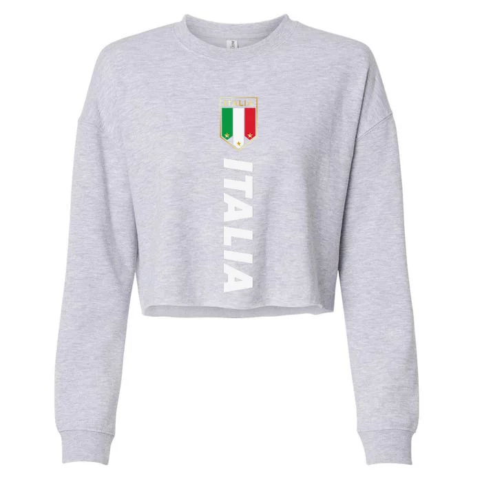 Proud Italian Italia Design Italian Soccer Jersey Style Cropped Pullover Crew