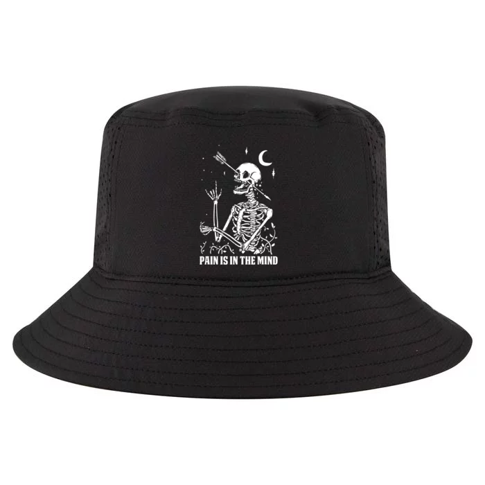 Pain Is In The Mind Funny Halloween Costume Skeleton Skull Cool Comfort Performance Bucket Hat