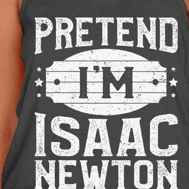 Pretend IM Isaac Newton Matching Halloween Party Women's Knotted Racerback Tank