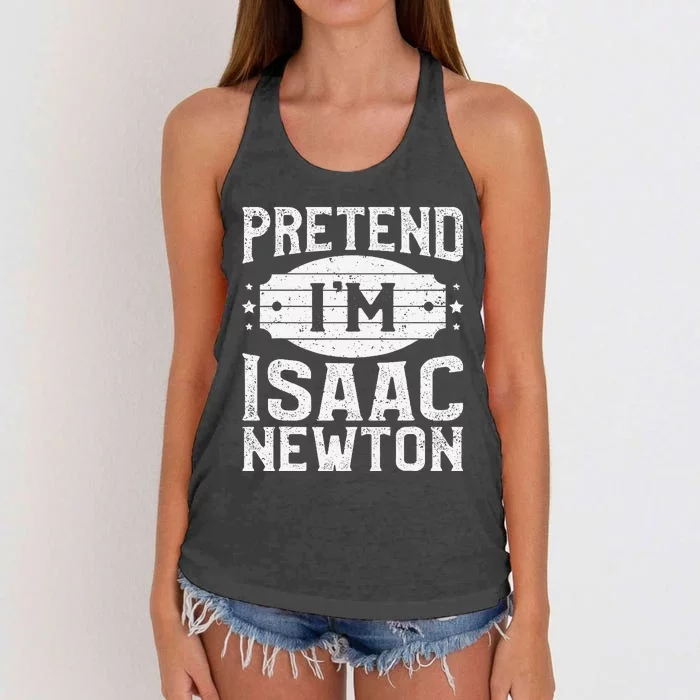 Pretend IM Isaac Newton Matching Halloween Party Women's Knotted Racerback Tank