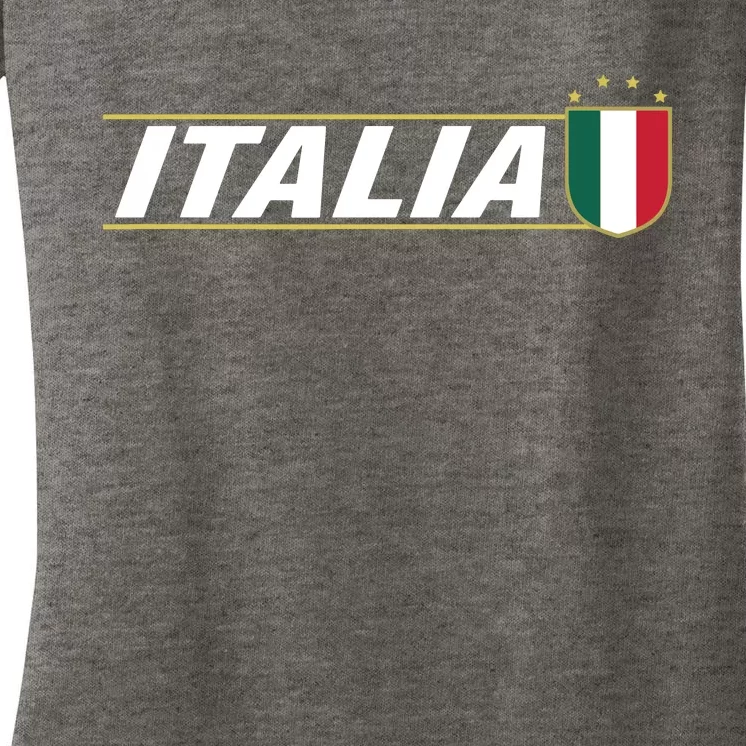 Proud Italian Italia Design Italian Soccer Jersey Style Women's V-Neck T-Shirt