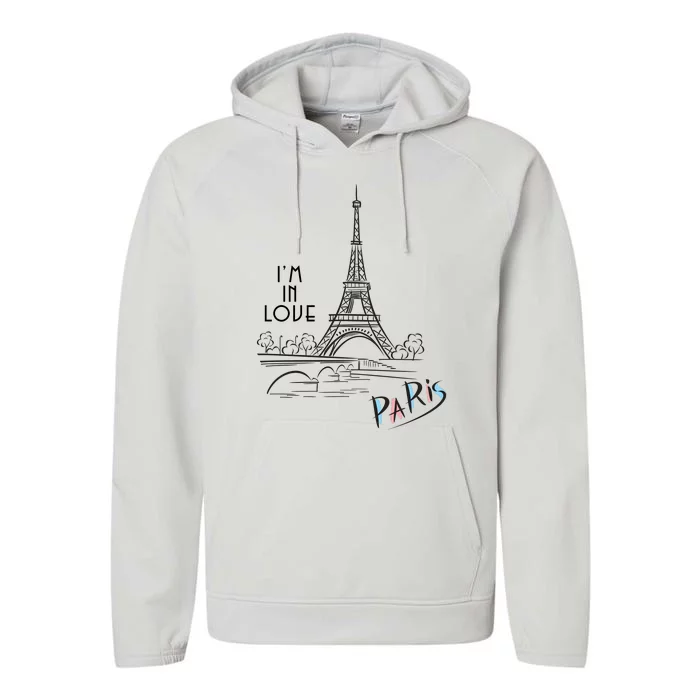 Paris, I'm In Love Performance Fleece Hoodie