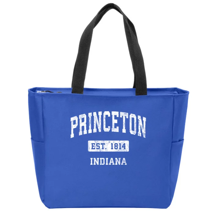 Princeton Indiana In Vintage Sports Established Zip Tote Bag