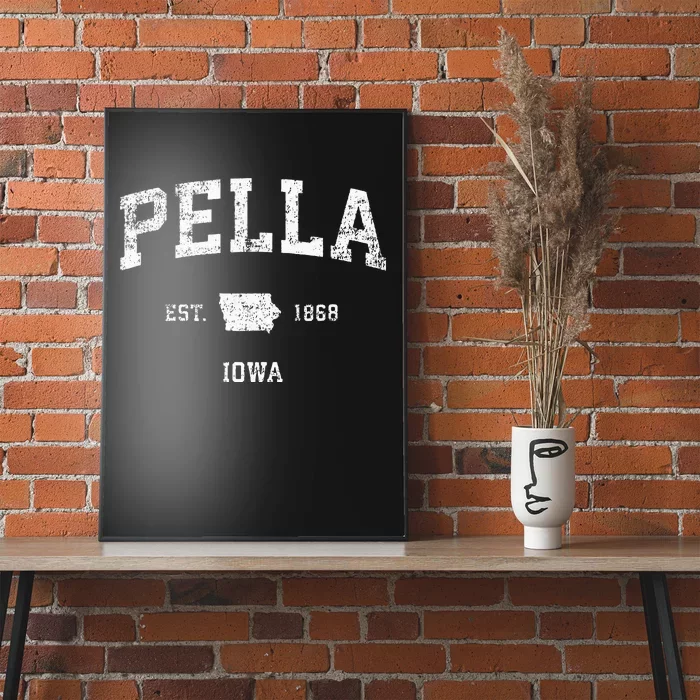 Pella Iowa IA Vintage Athletic Sports Design Poster