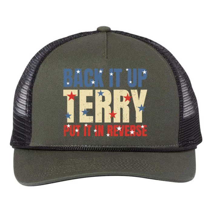 Put It In Reverse Terry Gift Funny Back It Up Terry Gift Retro Rope Trucker Hat Cap