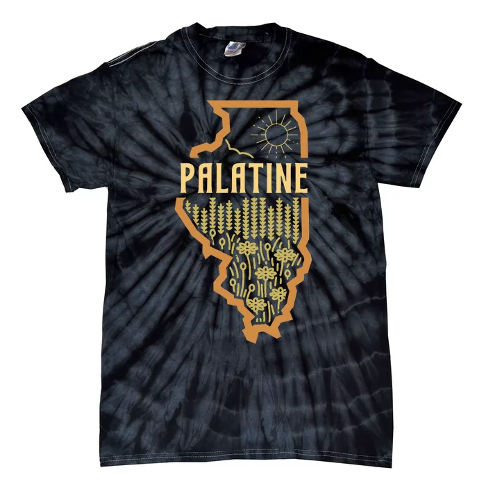 Palatine Illinois (IL) Prairie Landscape Graphic Tie-Dye T-Shirt