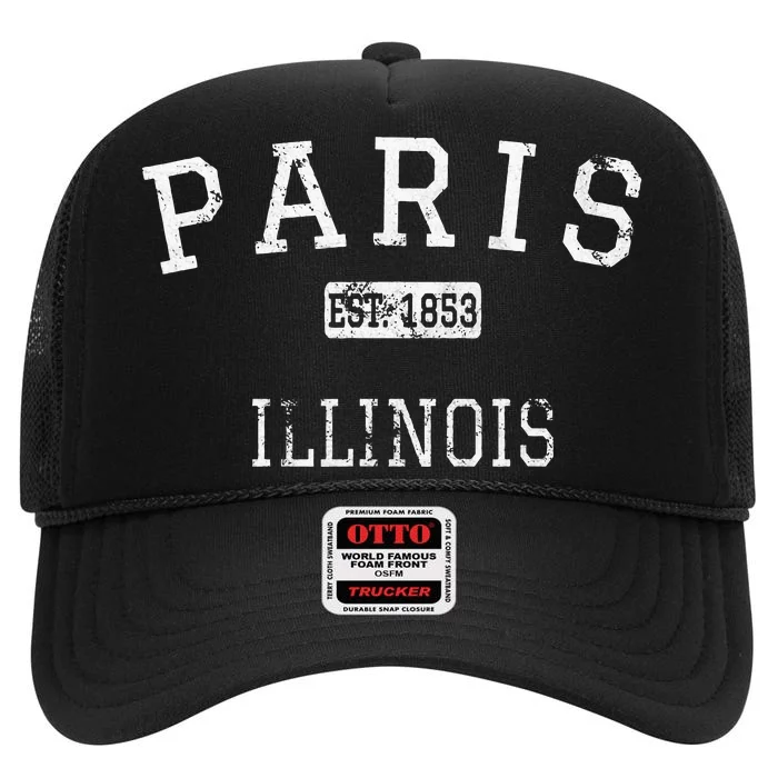 Paris Illinois Il Vintage High Crown Mesh Trucker Hat