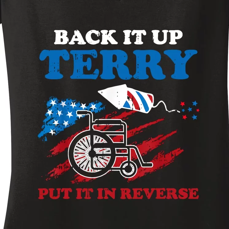 Put It In Reverse Back Up Terry Funny 4th Of July Women's V-Neck T-Shirt