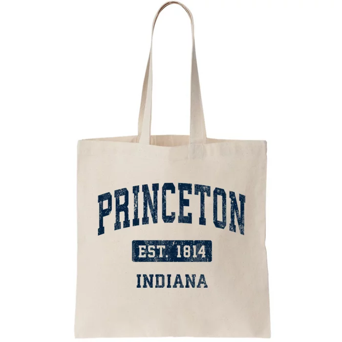 Princeton Indiana In Vintage Sports Established Tote Bag