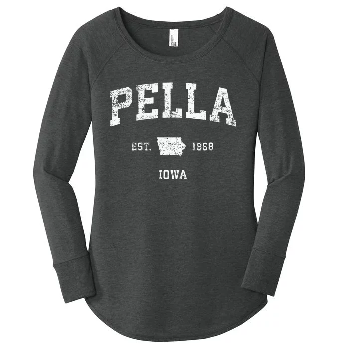 Pella Iowa IA Vintage Athletic Sports Design Women's Perfect Tri Tunic Long Sleeve Shirt