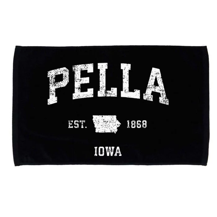 Pella Iowa IA Vintage Athletic Sports Design Microfiber Hand Towel