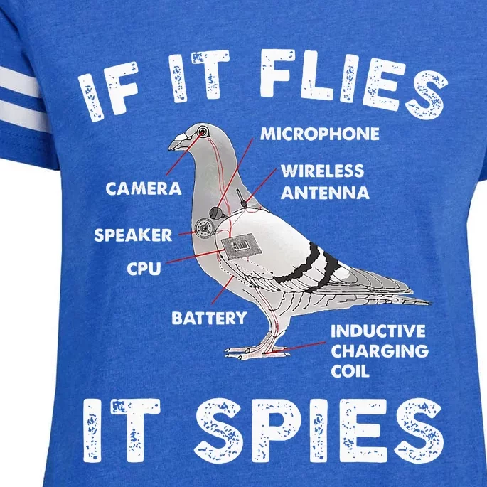 Pigeon If It Flies Spies Pigeon Anatomy Theory Bird Lover Enza Ladies Jersey Football T-Shirt